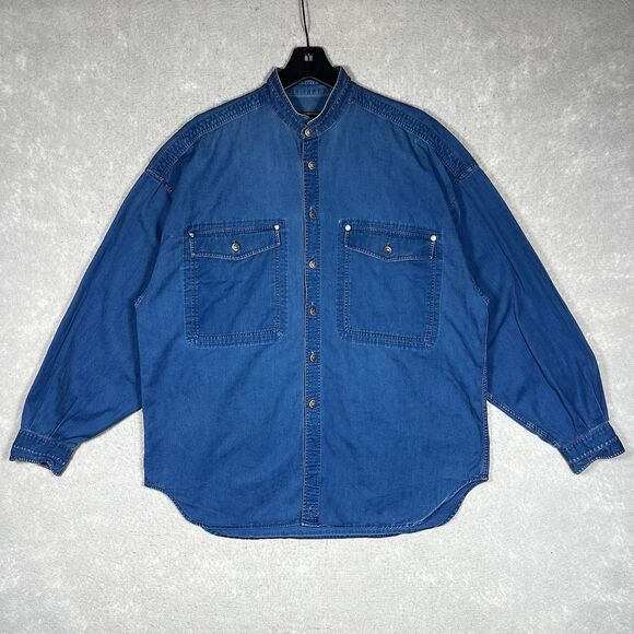 Vtg 90's Gianni Versace Jeans Couture Denim Shirt Men’s Large 100% Authentic